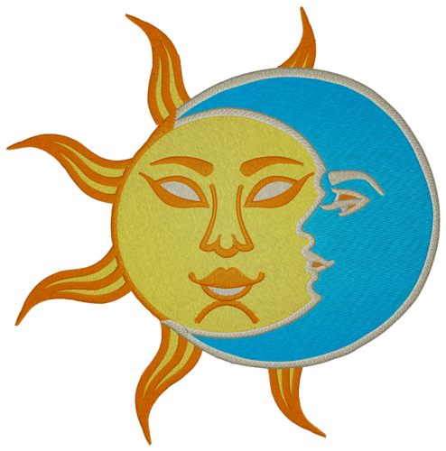 moon and sun machine embroidery design