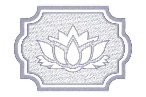 Flower embossed embroidery design