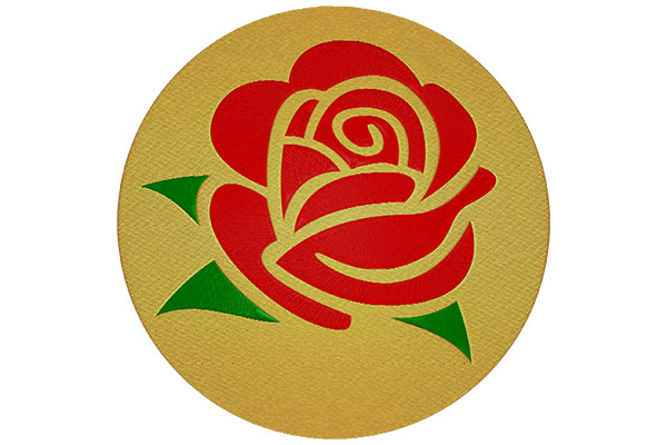 Red Rose Stamp embroidery