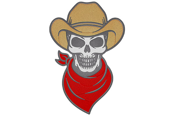 Skull American Frontier Cowboy embroidery
