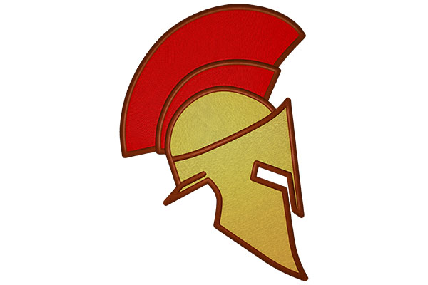 Spartan Helmet embroidery
