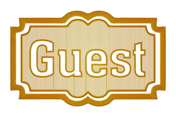 Guest embossed embroidery design
