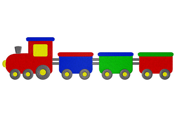 Toy Train Machine embroidery