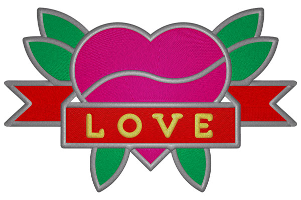Love Heart Machine embroidery