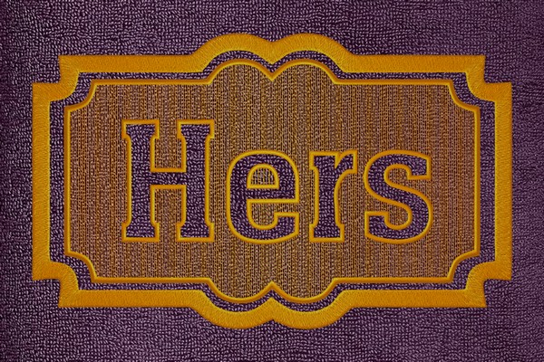 Hers embossed embroidery design