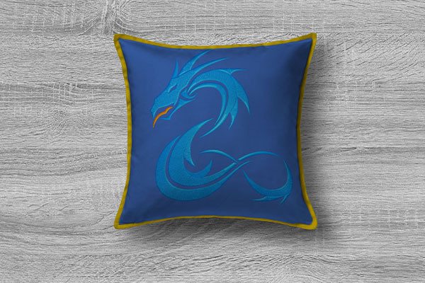 Chinese Blue Dragon Machine embroidery