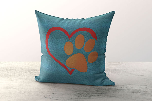 Love Dog paw Machine embroidery