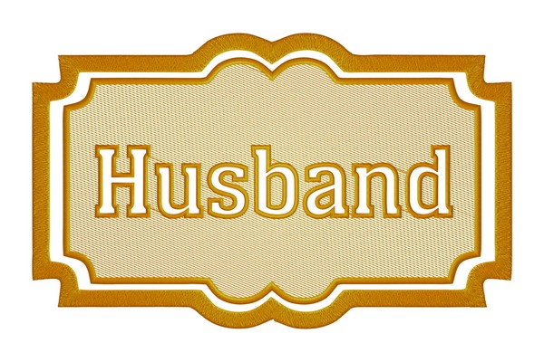 Husband embossed embroidery design