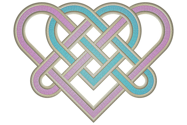 Heart Endless Knot Machine embroidery