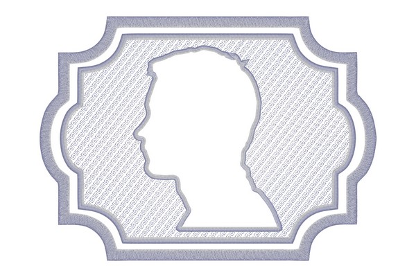 Man Head embossed embroidery design