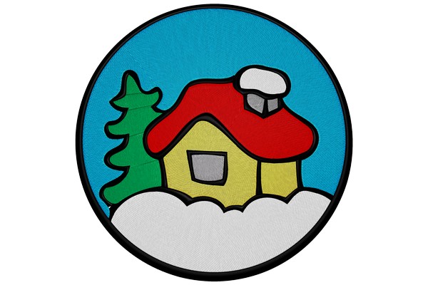 Christmas Little House Machine embroidery