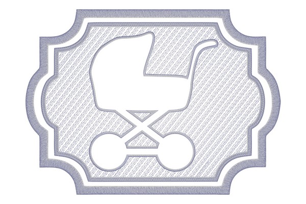 Baby Carriage embossed embroidery design