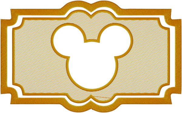 Mouse head embossed embroidery design