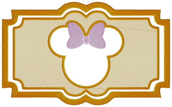 Mouse head embossed embroidery design