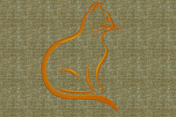 Cat Silhouette Machine embroidery