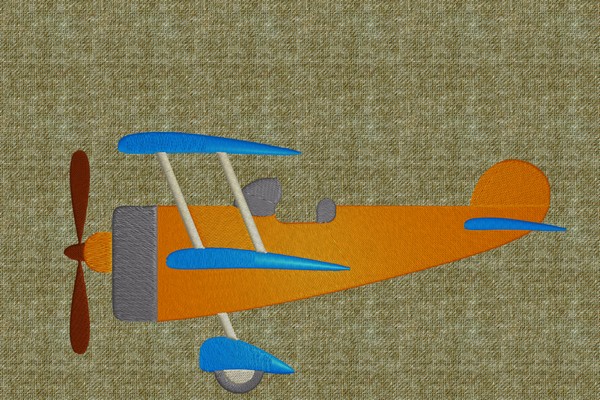 Retro Airplane Machine embroidery