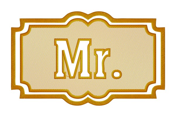 Mr embossed embroidery design