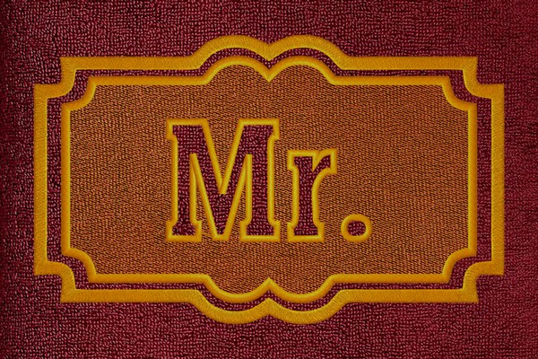 Mr embossed embroidery design
