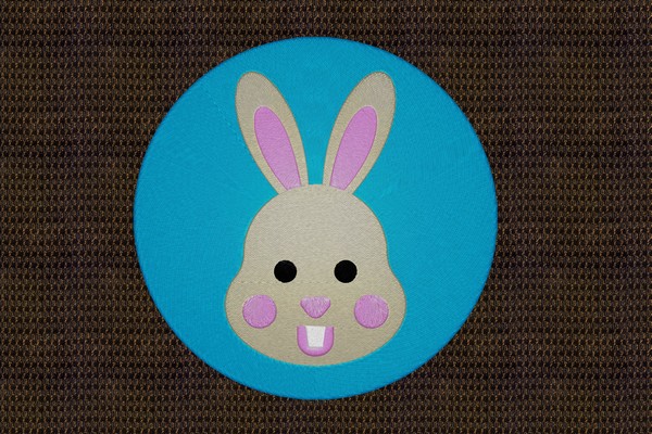 Round Easter Bunny Machine embroidery