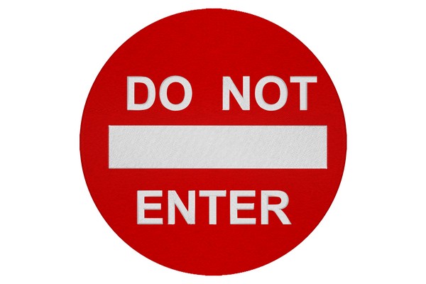 Do Not Enter Warning Machine embroidery