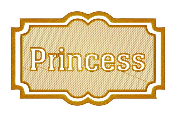 Princess embossed embroidery design