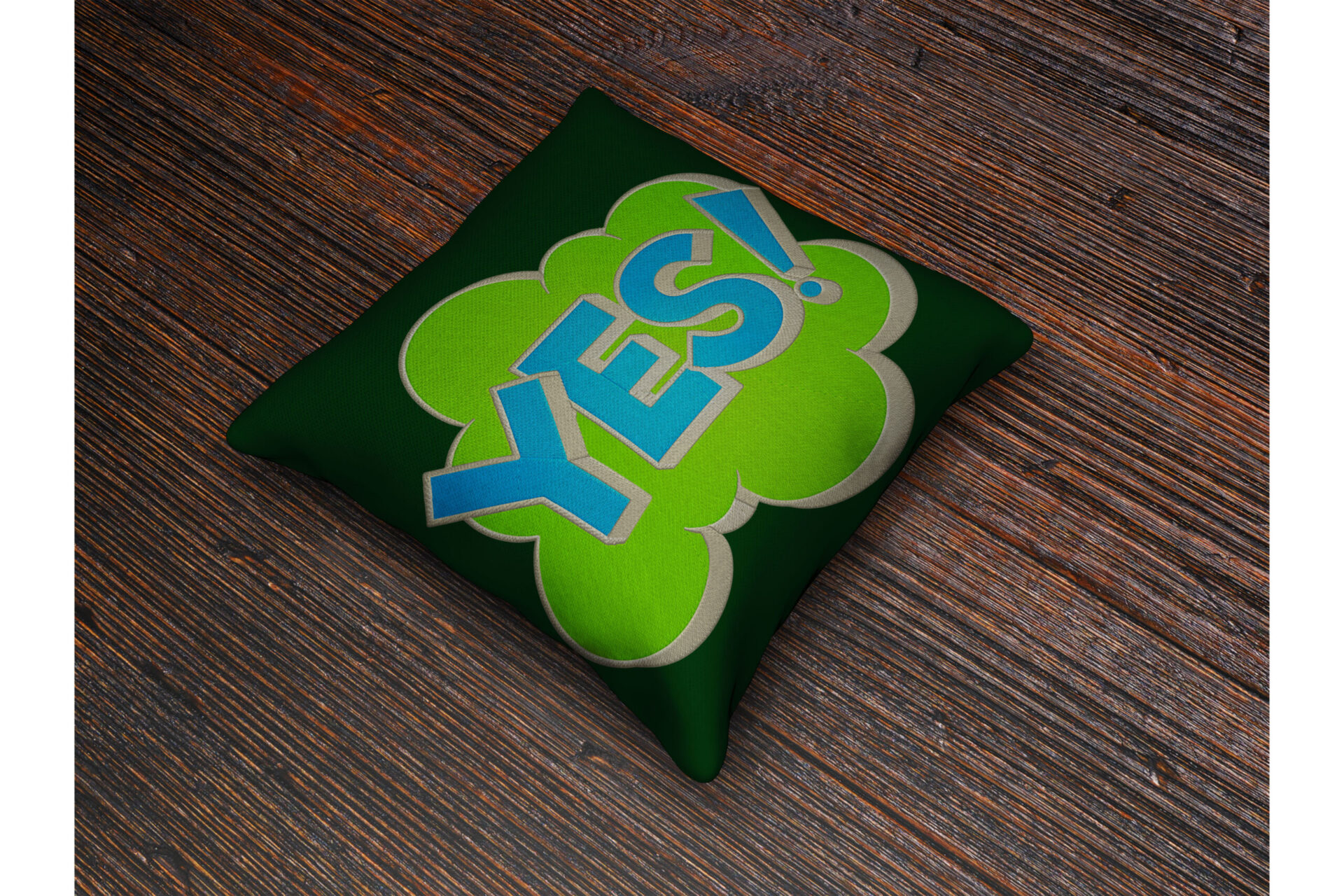 Yes logo Machine embroidery