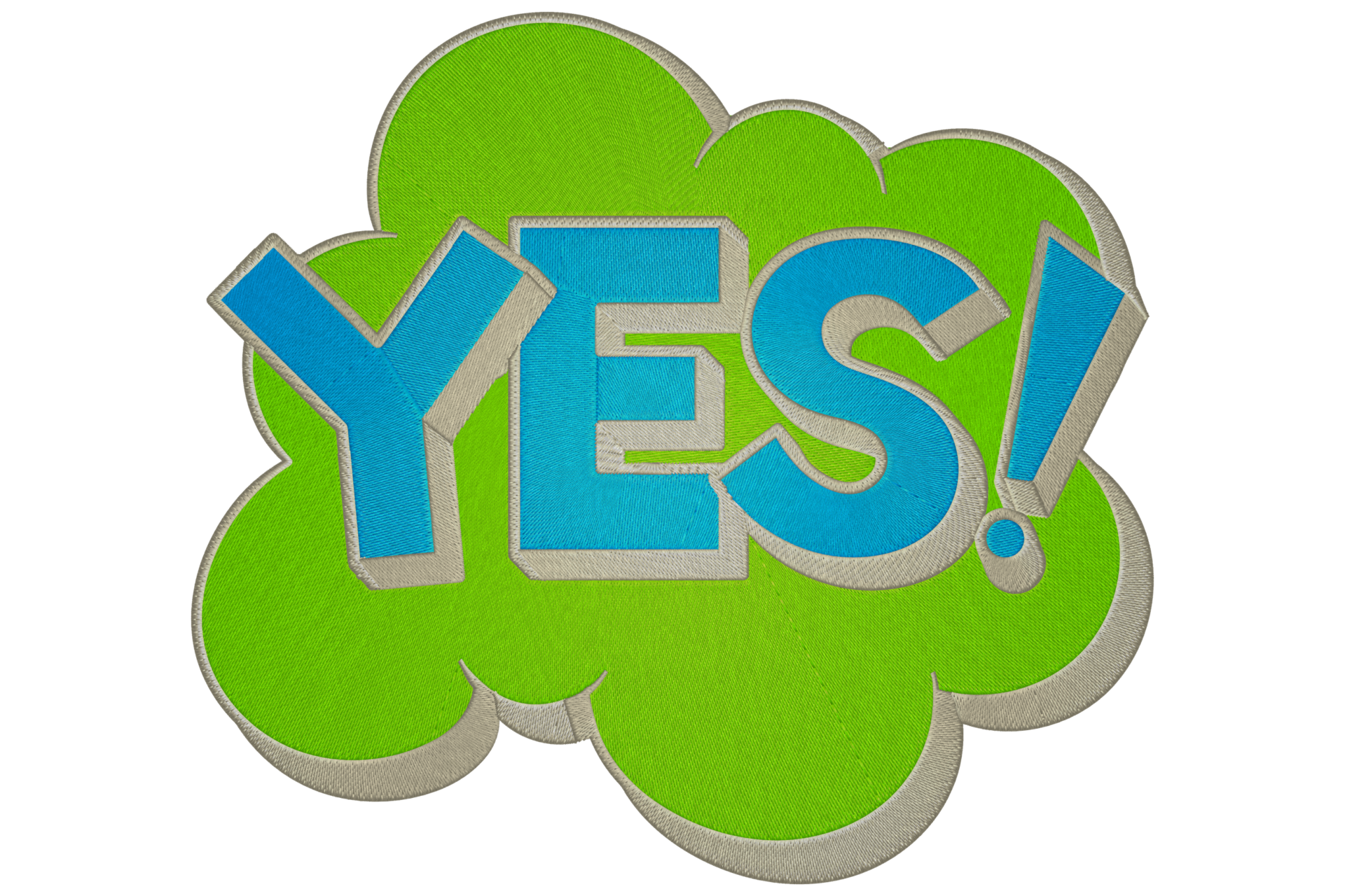 Yes logo Machine embroidery
