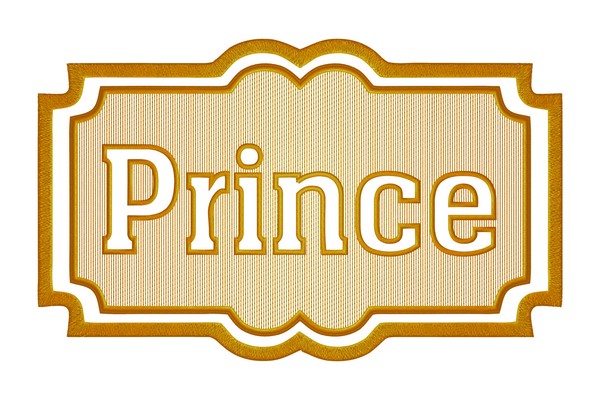 Prince embossed embroidery design