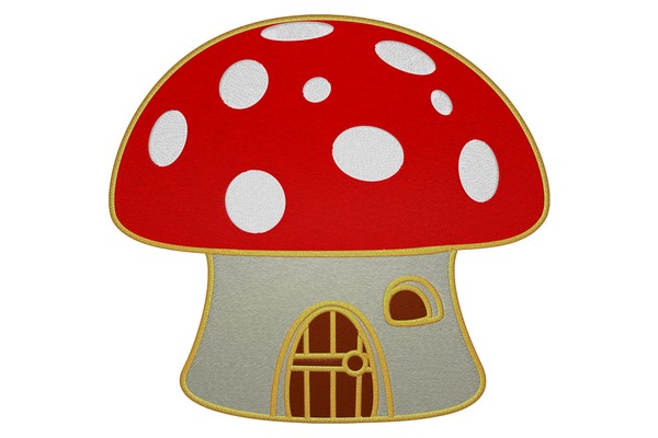 Mushroom House Machine embroidery
