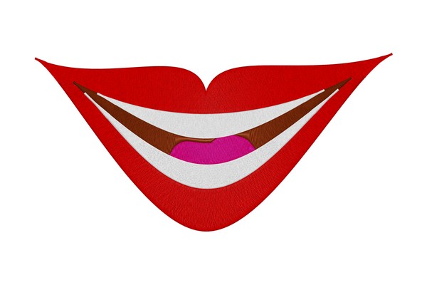 Lips Smile Machine embroidery