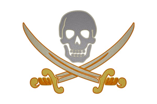 Symbol of Pirate Machine embroidery