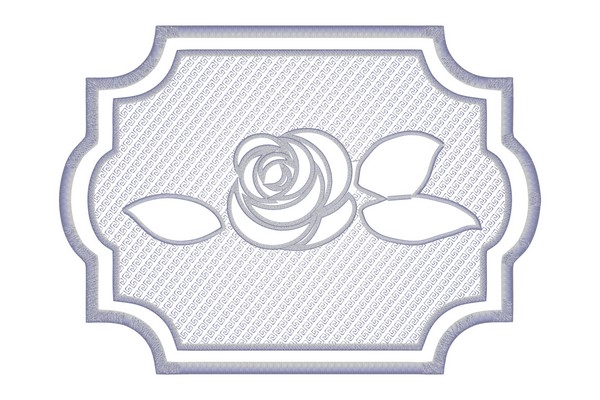 Rose embossed embroidery design