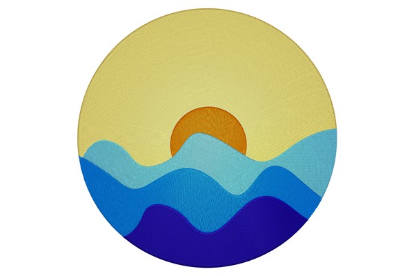 Sunrise over the Sea Machine embroidery