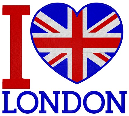 I Love London Machine embroidery