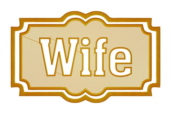 Wife embossed embroidery design