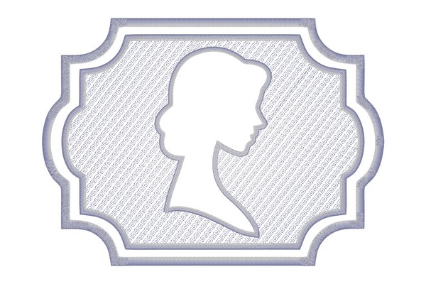 Woman Head embossed embroidery design