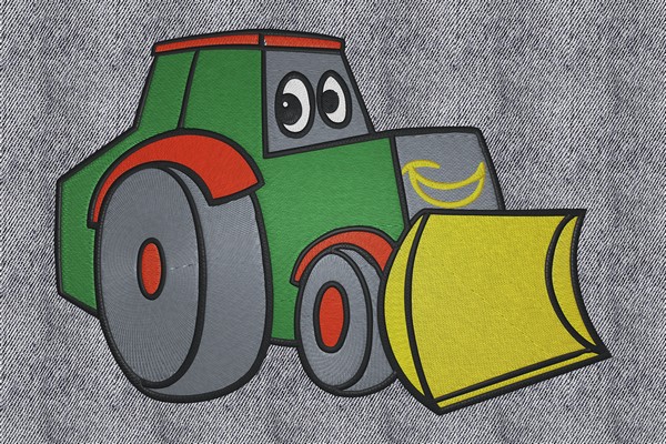 Tractor Bulldozer Machine embroidery
