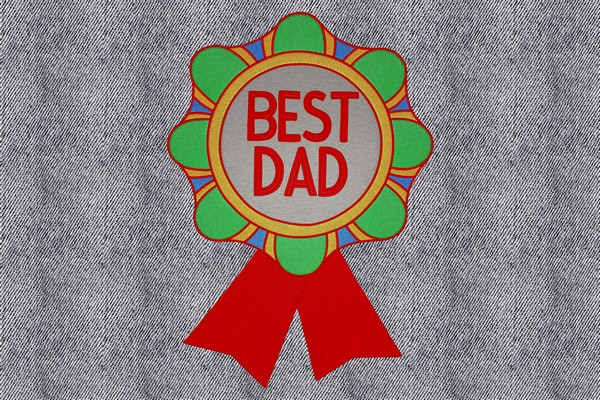 Best Dad Medal Machine embroidery