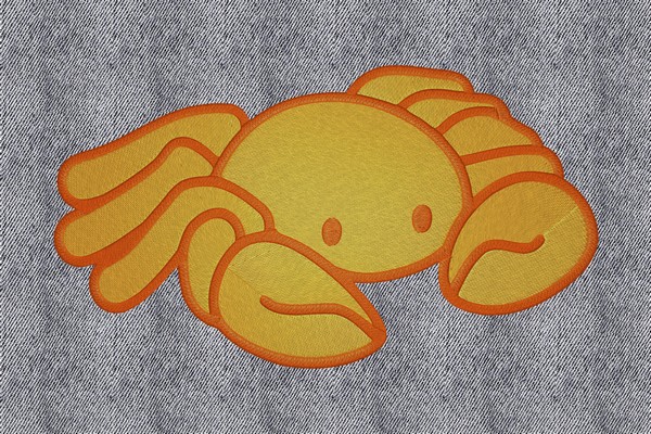 Crab Machine embroidery