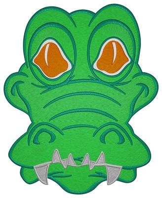 Alligator Face Machine embroidery