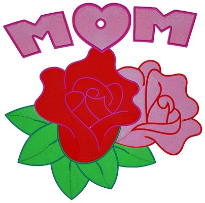 Love You Mom Machine embroidery