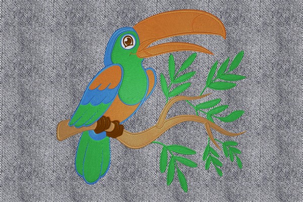 Exotic Bird Machine embroidery