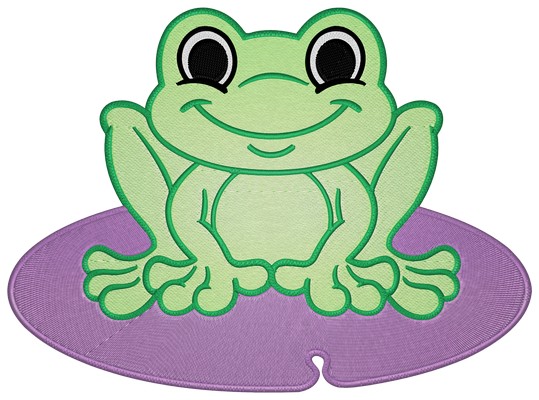 Cute Frog Machine embroidery