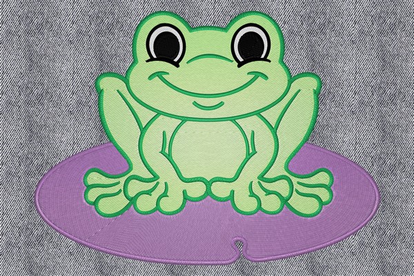 Cute Frog Machine embroidery