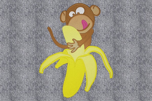 Monkey Love Banana Machine embroidery