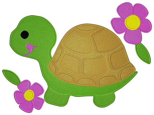 Happy Turtle Machine embroidery