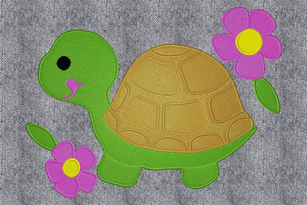 Happy Turtle Machine embroidery