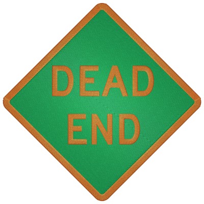Dead End Sign Machine embroidery