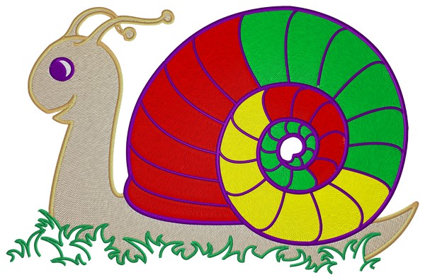 Multicolor Snail Machine embroidery