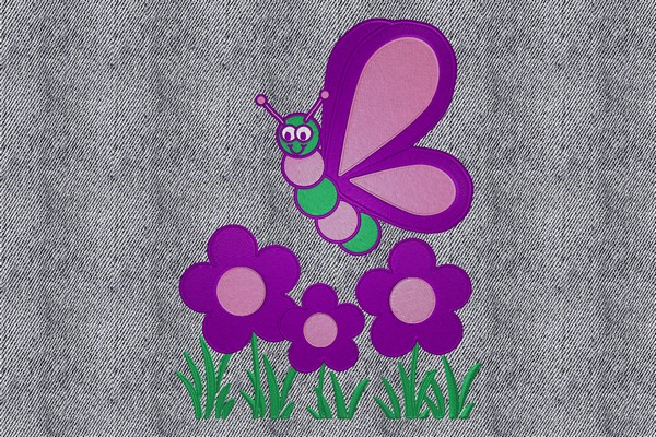 Spring Butterfly Machine embroidery